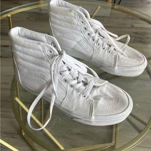 Vans high top white sneakers